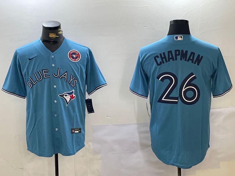 Men Toronto Blue Jays #26 Chapman Light Blue Game Nike 2024 MLB Jersey style 1->toronto blue jays->MLB Jersey